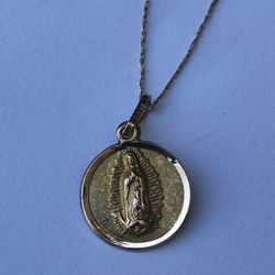10K Gold Chain Virgin Mary 