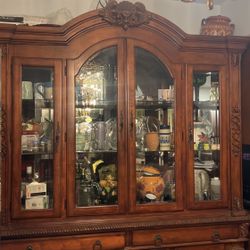 China cabinet Wood.  No Buffet.  Hutch Only