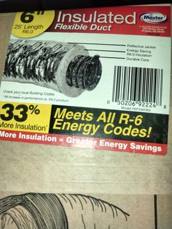 6" flexible insulated duct