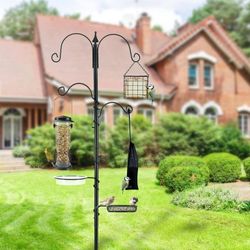 NEW 75.6" Height Bird Feeding Station Multi Feeder Hanging Kit with Suet Cage and Bird Bath