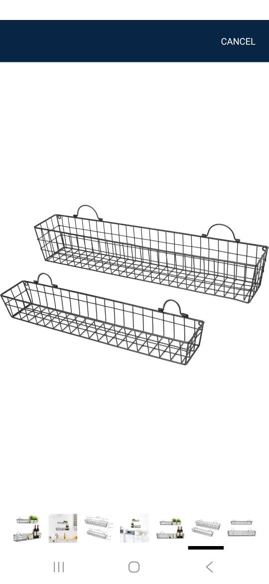 2 30-inch Wire Baskets For Storage Rustic Wall Mounted