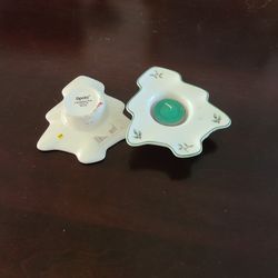 CHRISTMAS TREE SPODE CANDLE HOLDERS