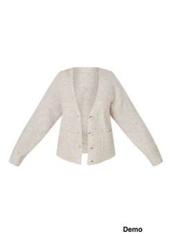 PrettyLittleThing Petite Rib Knit Oversized Cardigan - Oatmeal (Large)