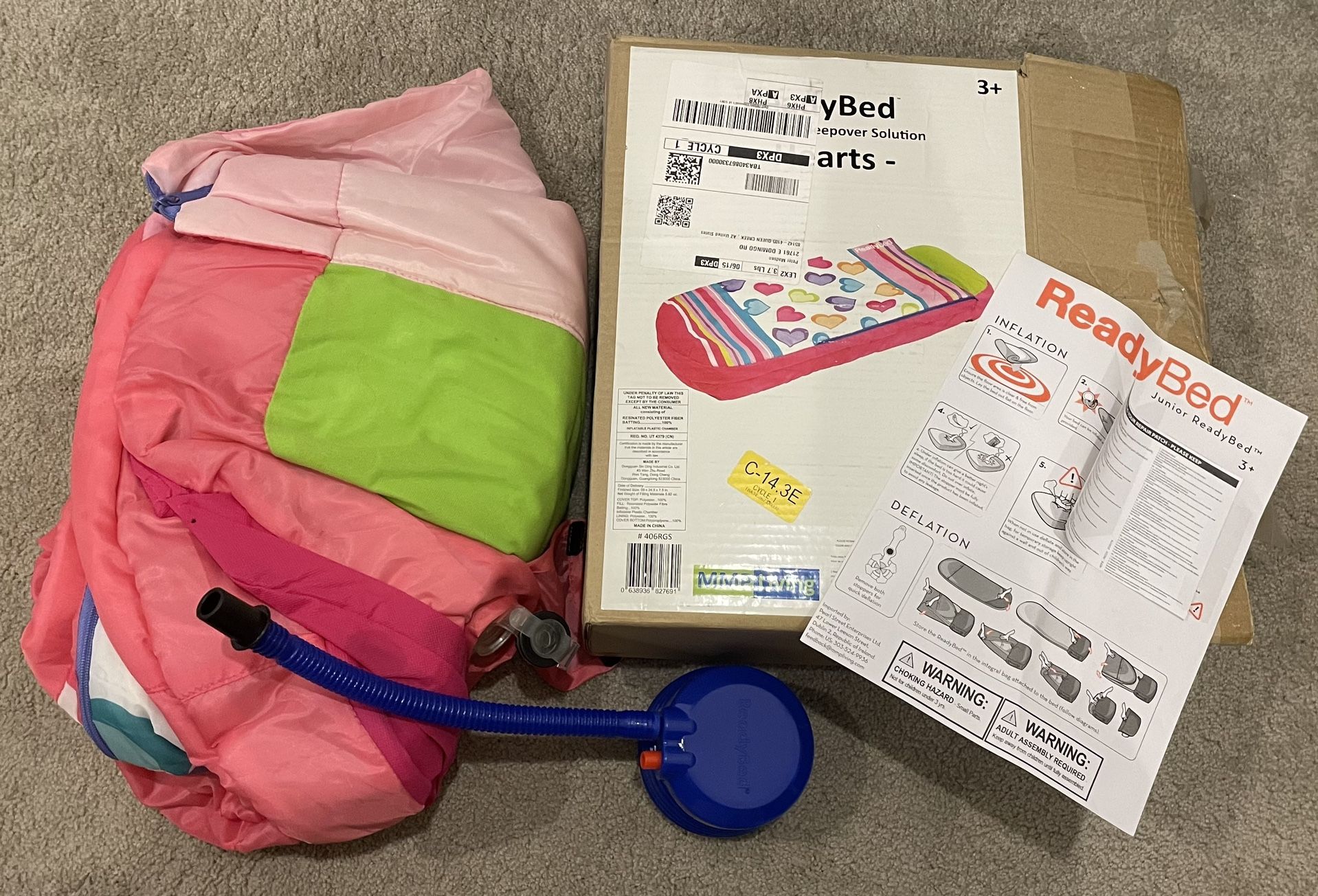 ReadyBed Junior Hearts Inflatable Sleeping Bag for Sale in Queen Creek, AZ  - OfferUp