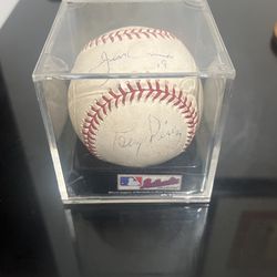 Signed baseball Hall Of Famers Jeff Connie & Tony Perez