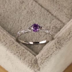925 hot-selling amethyst zircon light luxury ring: high-end fashion personality heart-shaped design