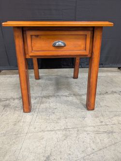 Rustic Wood Side Table with Drawer