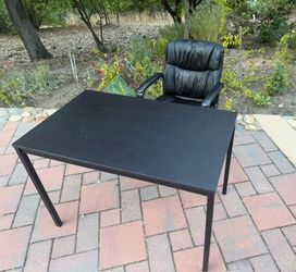 Modern Black Office Desk & Executive Swivel Chair Set