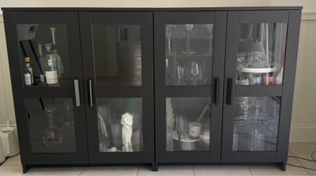 IKEA BRIMES Cabinets with glass doors - Black