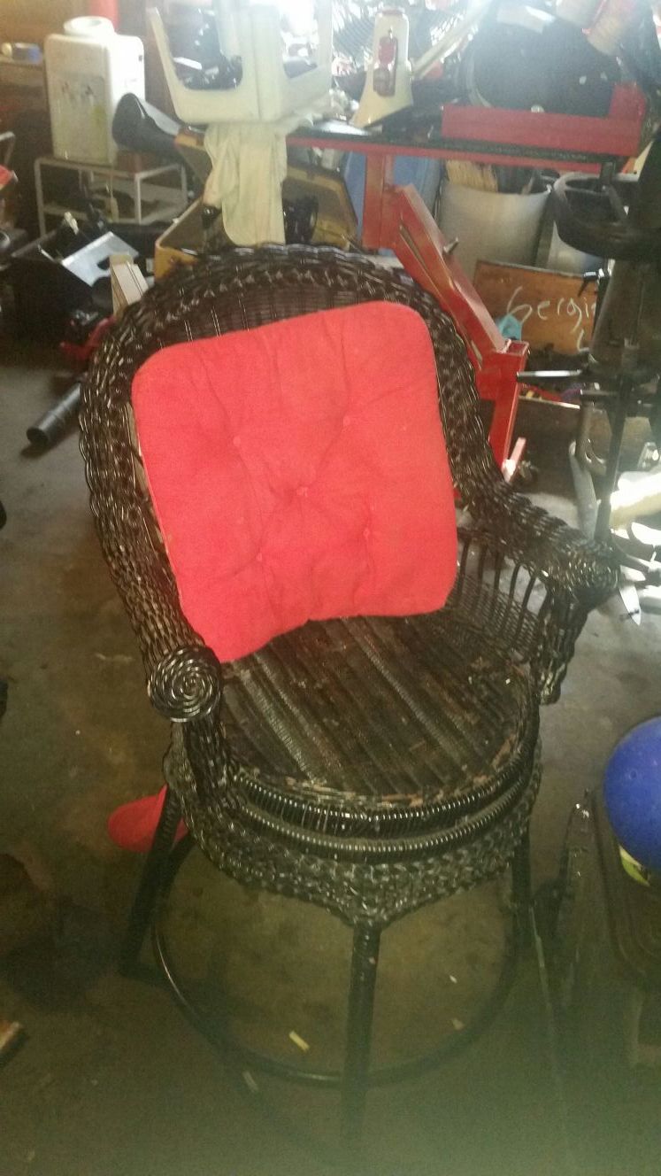 Pier One wicker swivel chair