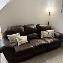 Leather Recliner Couch- Brown
