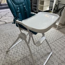 Joovy Nook Compact Fold Swing Open Tray High Chair - Turquoise