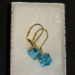 Blue crystal earrings