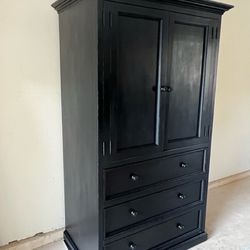 Solid Wood Black Armoire  $200.00