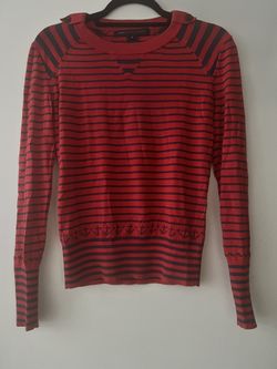 Marc Jacobs Red Navy Striped Nautical Sweater 