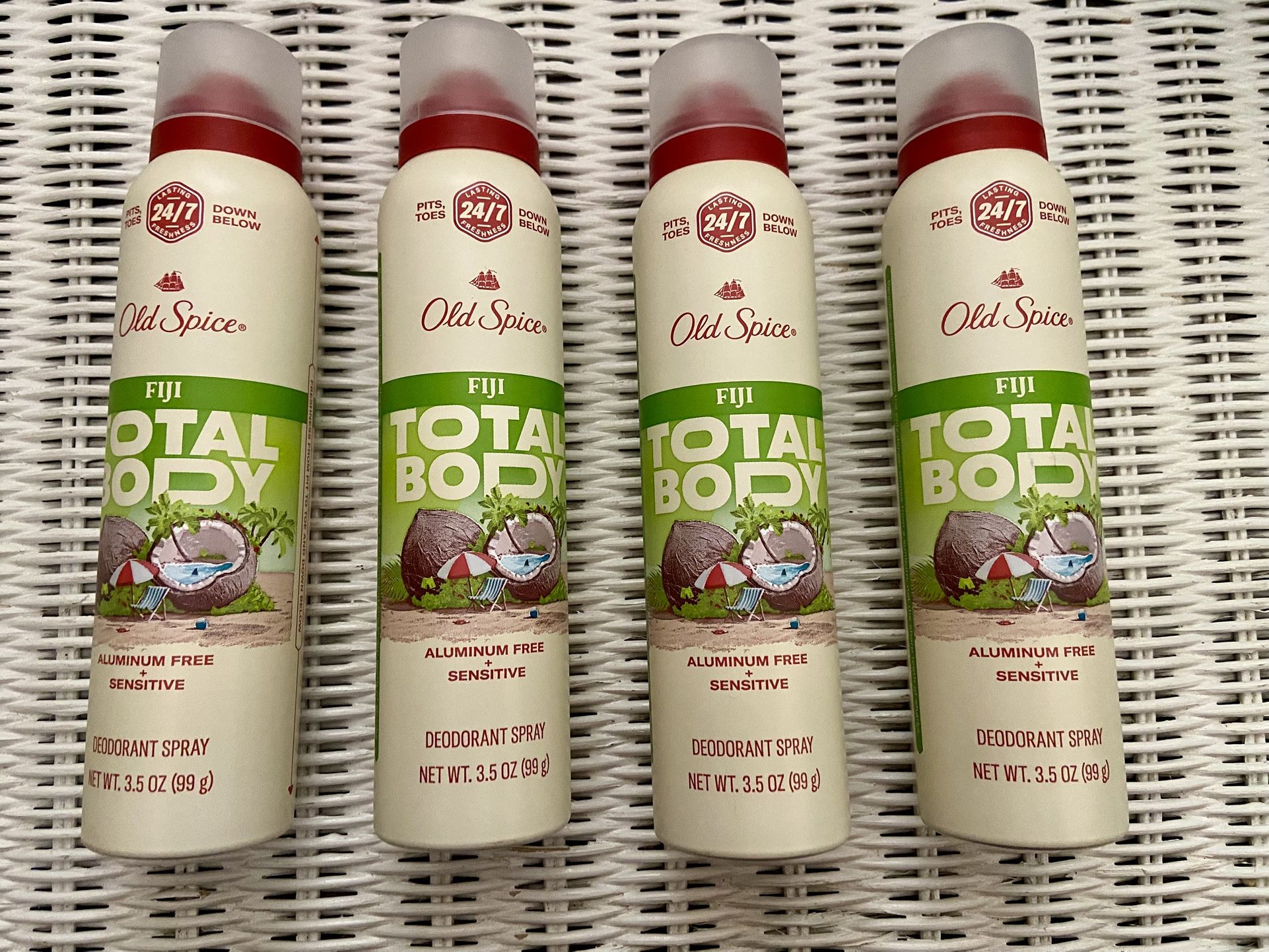 Old Spice Whole Body Deodorant Spray, Aluminum Free Total Body Deodorant, Fiji Scent, 3 oz. New