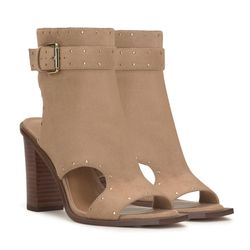 NWT Jessica Simpson Women's Rochha Open Toe Bootie Mid Calf Boot Tan 7.5