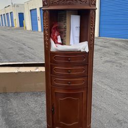 22 in. W x 14 in. D x 68 in. H Brown Freestanding Linen Cabinet