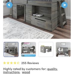Twin Lofted Bed And Dresser