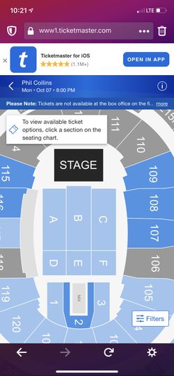 Phil Collins Floor tickets Section F row 3