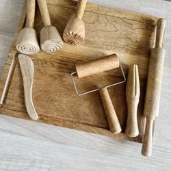 Play Dough Wooden Board & Modeling Tools