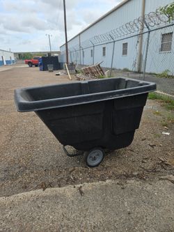 (2)Black Plastic Tilt Truck Waste Cart