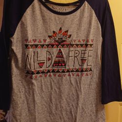 Ladies Juniors XL Graphic Quarter Sleeve Mighty Fine Top