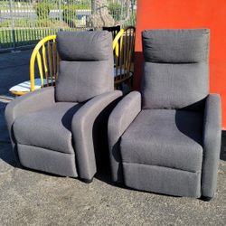 2 NICE GRAY FABRIC RECLINERS