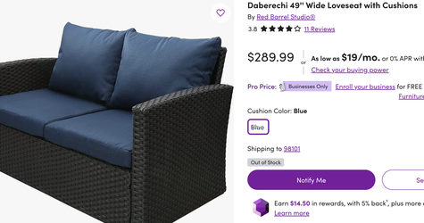 Outdoor loveseat