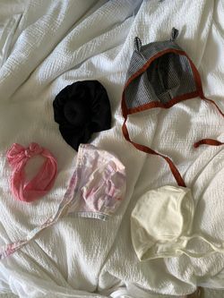 baby girl bonnet and headband lot