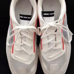 MEN Adidas Y-3 White, Black and Bold Orange Sneakers