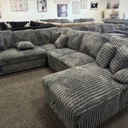 Light Gray Sectional Pullout Set - FREE DELIVERY PROMO