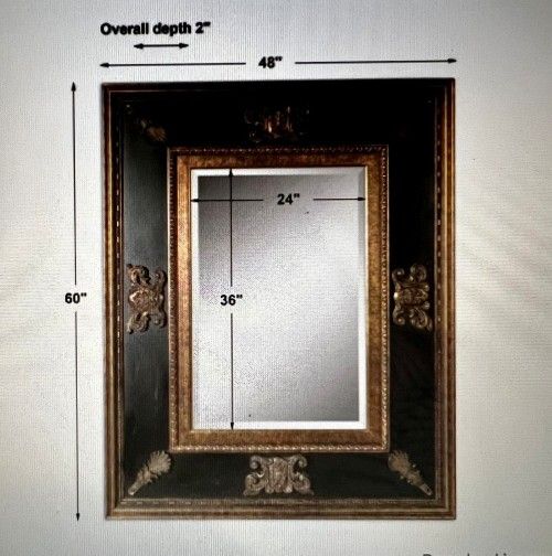 Uttermost Cadence Antique Gold and Black Mirror 60”X48”