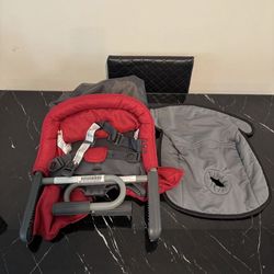 Red Portable Baby High Chair With Removable Car seat Insert