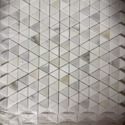 Beautiful White Polished Marble Triangle Mosaic Tile