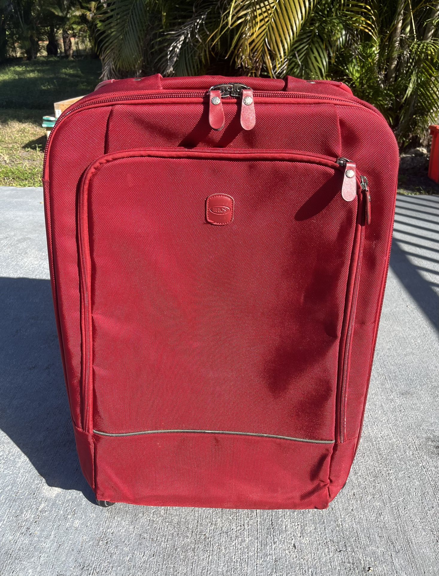 BRIC’S MILANO Large Red Swivel Wheels Spinner Rolling Travel Suitcase Luggage Bag 28” H x 17” W x 10” D
