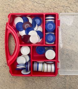 Loads of Bicycle Brand Poker Chip Set –with case, Chips, Blue/White/Maroon, Great for Game Night”