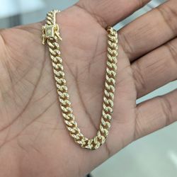 10kt Real Gold Miami Cuban Style Bracelet 5.8mm 8 Inches 
