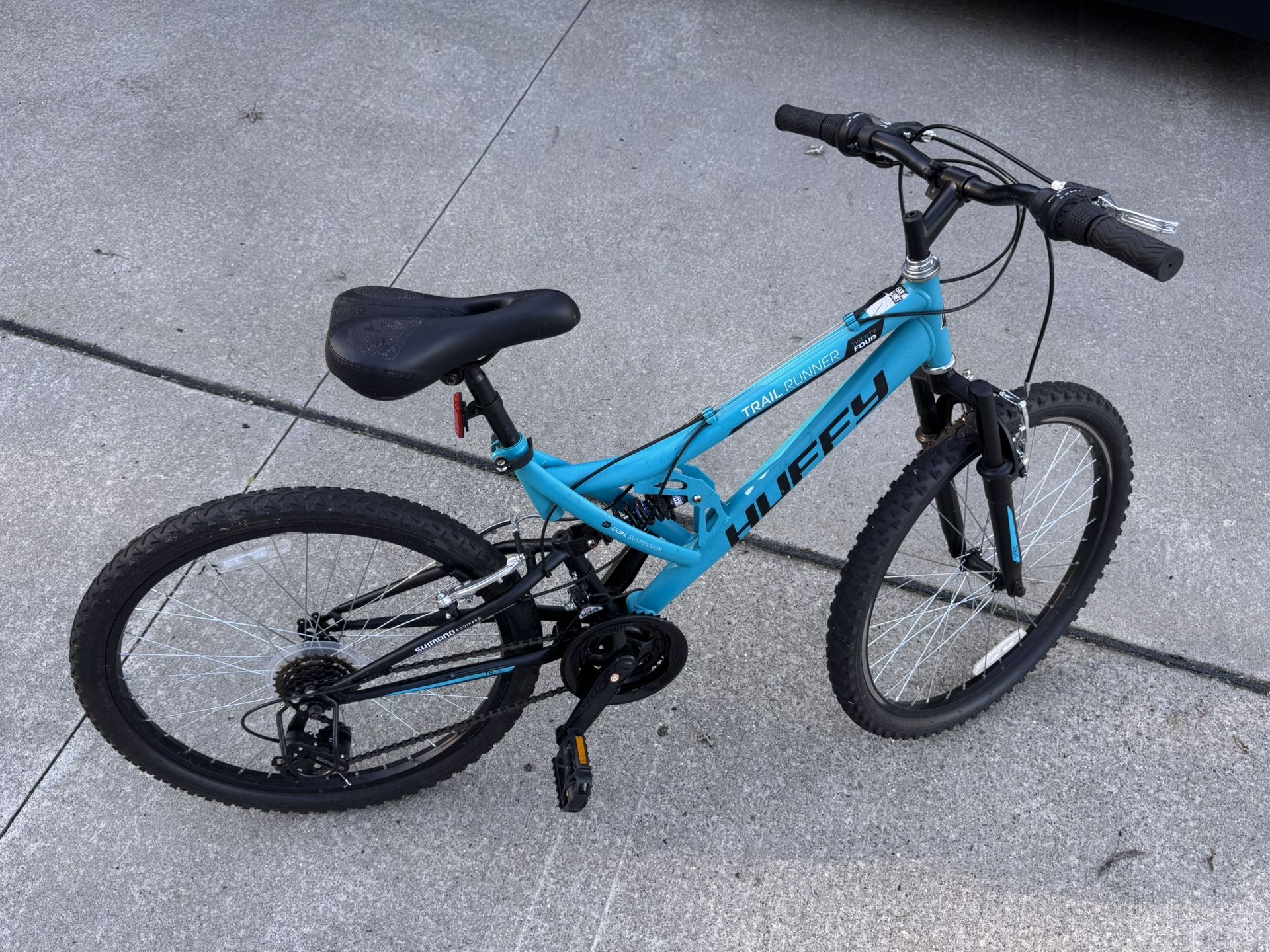 Huffy 24" Trail Runner Mountain Bike, Fits Riders 4'8" - 5'8", Teal