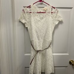 White lace junior medium short dress rehearsal country boho summer casual nwt