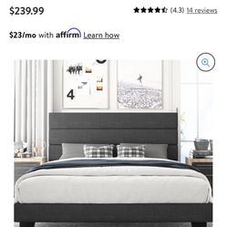 King Size Grey Bed Frame