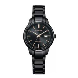 Citizen EW2595-57E Eco-Drive Casual Black Stainless Steel Ladies Quartz Watch, New with Tags