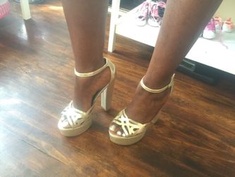 New! Faux Leather Platform Pumps