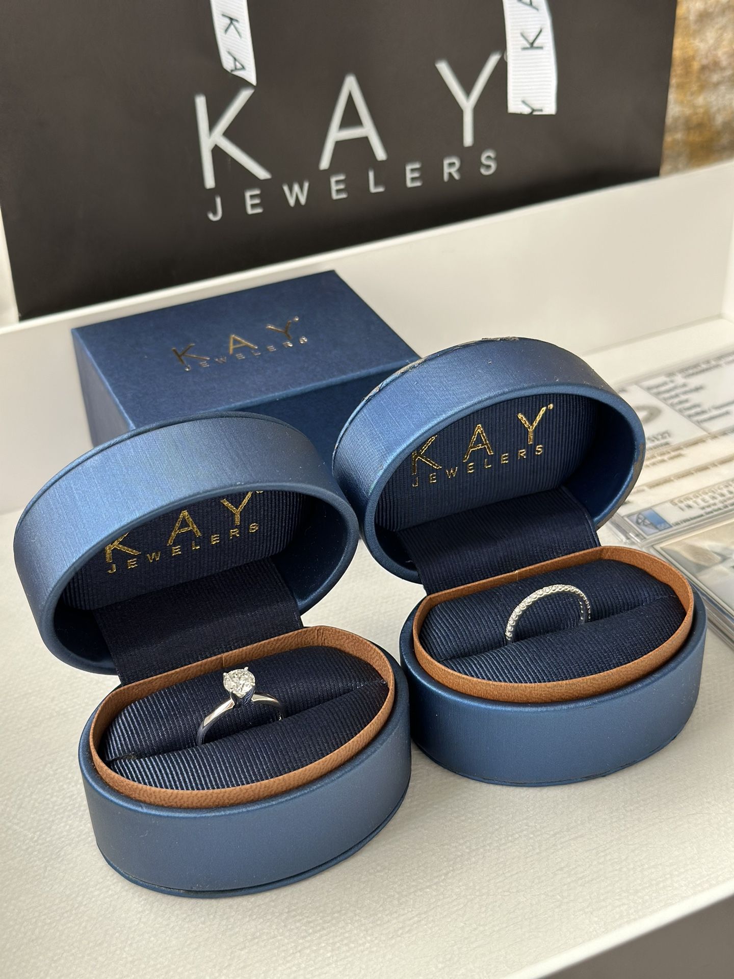 14K White Gold Diamond Bridal Set - 1 Carat Engagement Ring & 1/5 Carat Wedding Band for Women