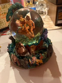 Disney Tarzan Snow Globe with Jungle Base and Snow White snow globe