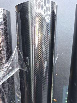 Carbon fiber black vinyl wrap by the yard