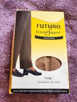 Futuro Beyond Support Ultra Sheer Knee High Reinforced Toe Heel Mild Compression Large 1 pair (Pack of 2) 

 Name:	Women`s Beyond Support Knee Highs R