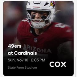 Cardinals Vs 49ers Nov 16 Lower Level 