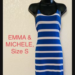 EMMA & MICHELE, Multicolor Striped Maxi Dress, Size S