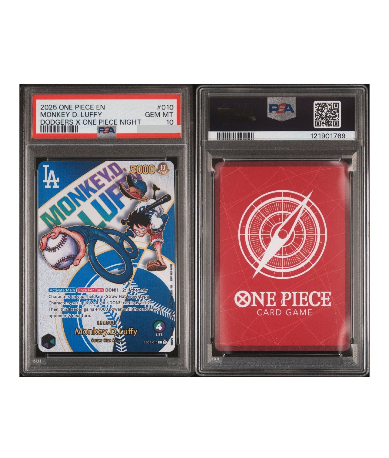 2025 ONE PIECE PROMOS #010 MONKEY D. LUFFY DODGERS X ONE PIECE NIGHT